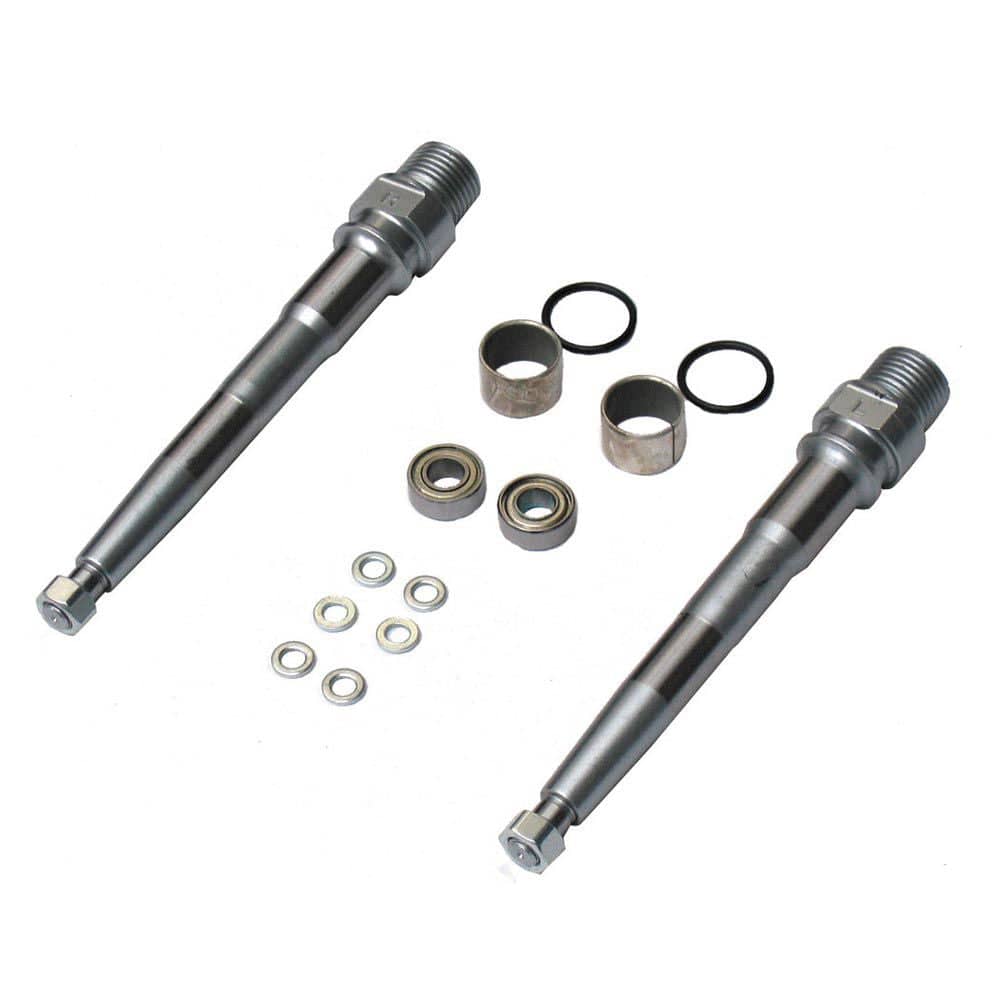 Gusset Components Slim Jim bike parts including Cr-Mo axles and bearings for spare and accessory use, arranged on a white background.