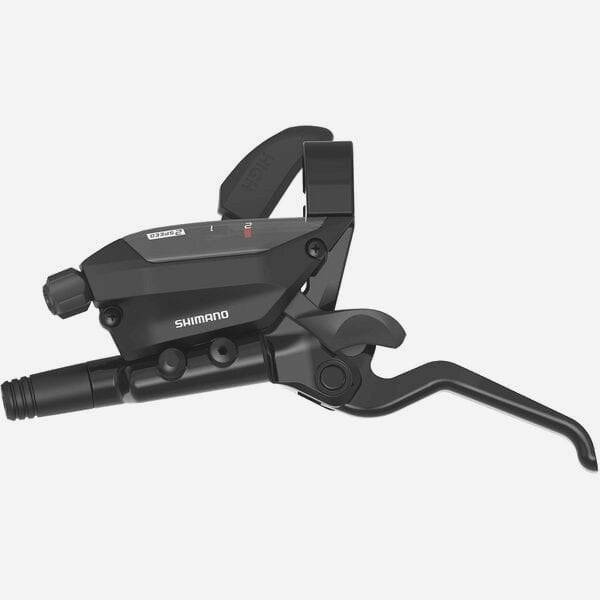 Shimano ST-EF515 EZ Fire Plus left hand MTB brake lever with 2-speed shifter for hydraulic disc brakes, cycling components.