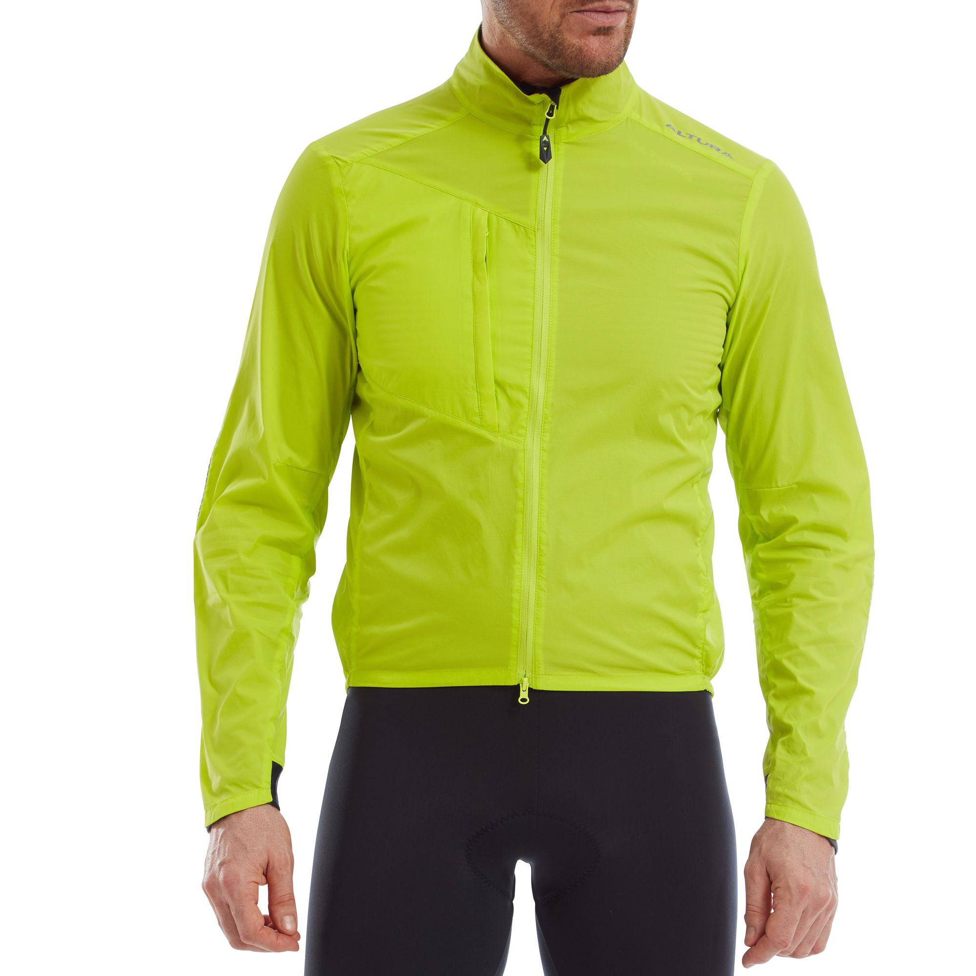 Men's Altura Airstream windproof cycling jacket with breathable mesh and reflective trim, designed for outdoor cycling.