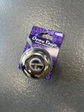 Adie Bells Classic Chrome Bike Bell mounted on a bicycle handlebar, showcasing its stylish and durable design.