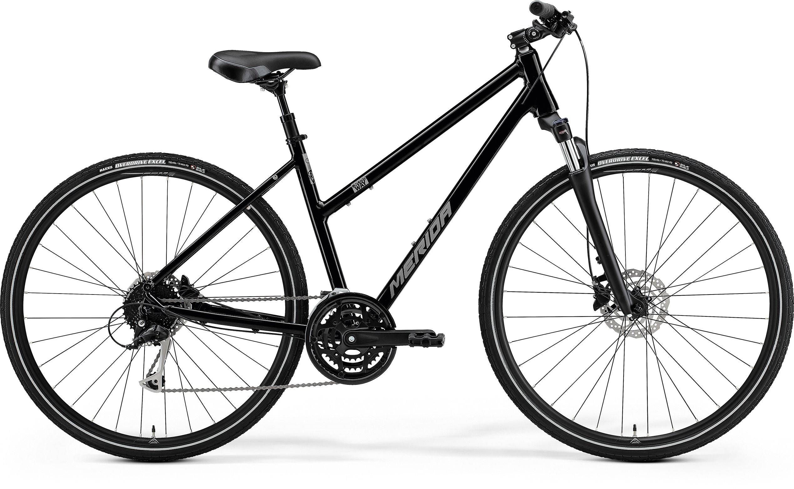 Merida Crossway 100 Women's Hybrid Bike with Shimano Alivio M2020 and disc brakes, designed for comfortable commuting.