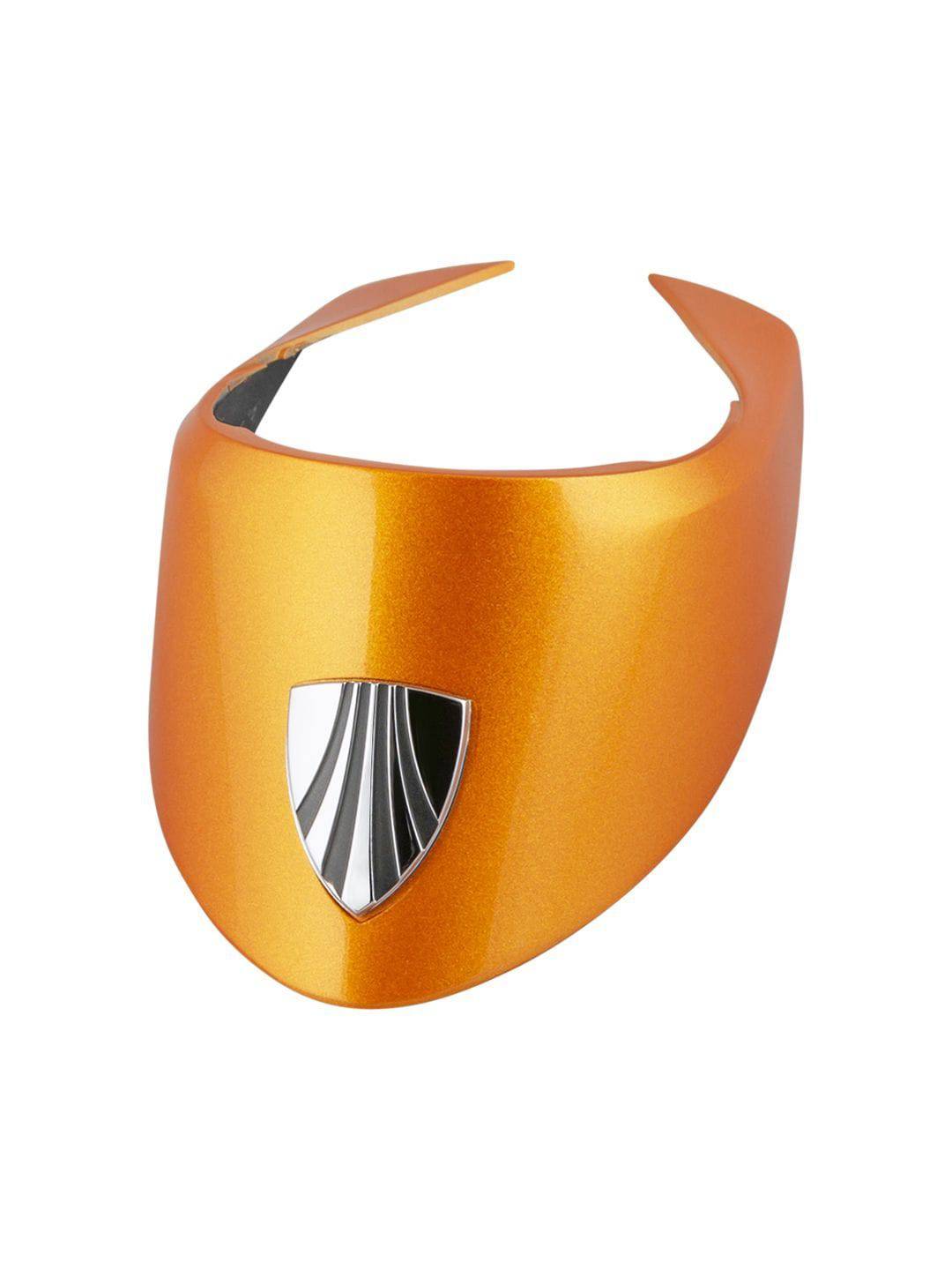 Trek Domane SL5 Factory Orange headtube brow cover for bike protection, showcasing bright orange component detail.