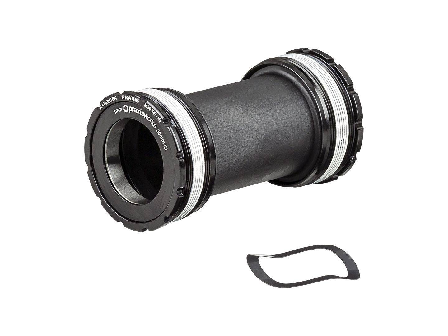 Trek Praxis M30 T47 inboard bottom bracket in black, 85.5mm shell width, component for bike drivetrain, no axle included