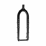 Black Surly Dinner fork for 27.5/29 inch bikes with rack and mudguard mounts, durable rigid bike component for touring and commuting.