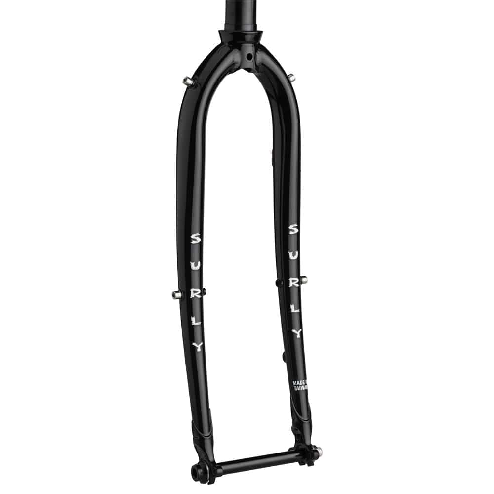 Surly Midnight Special fork with flat mount disc brake and 12mm thru-axle, mountain bike component, black, sturdy construction