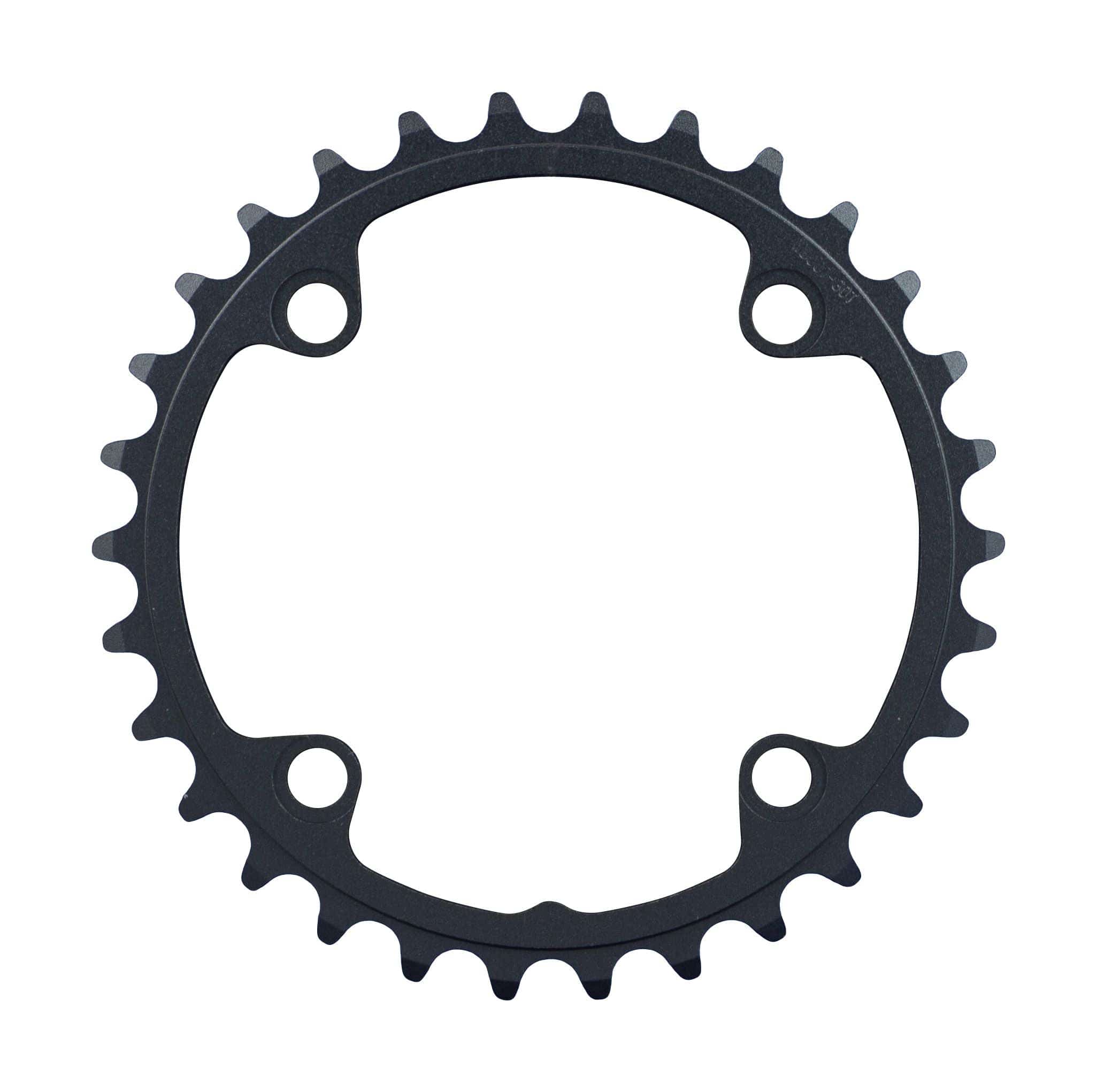 FSA Adventure Road 2x11-speed chainring in black, CNC machined 90x30T with 4-hole mounting for bike components.