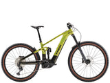 Trek Rail+ 8 electric mountain bike with Gen 5 motor and Shimano Deore XT groupset, showing the bike's frame and mountain tires.