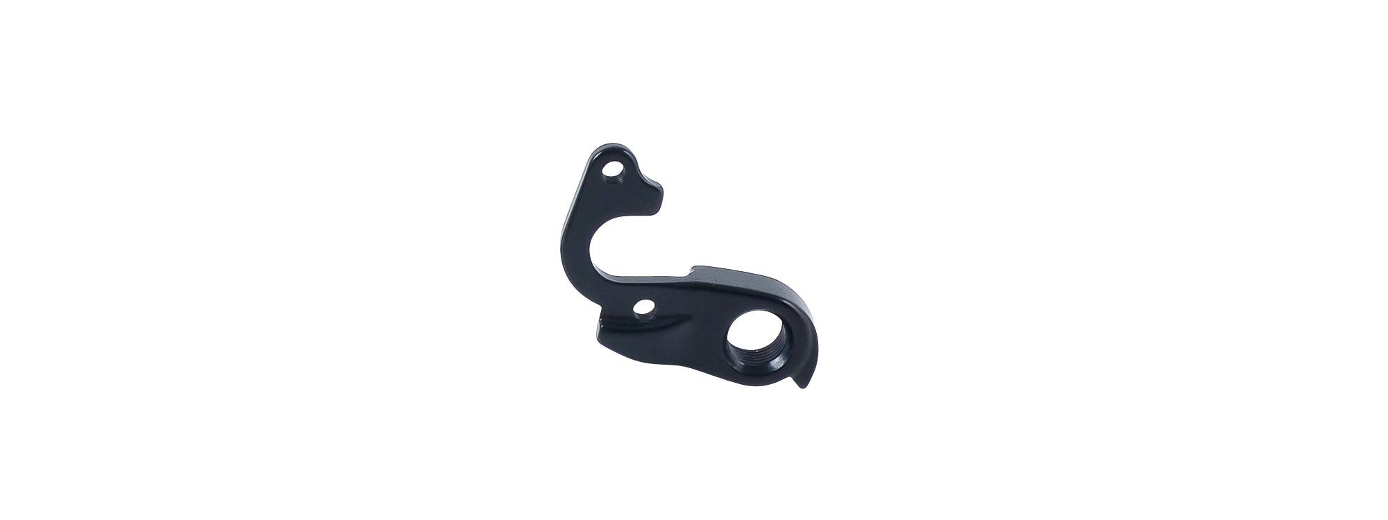 Black Trek Madone Gen2 rear derailleur hanger for 135mm quick-release drive side bike component.