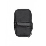 Topeak Elementa Gearbag Pro black waterproof bike seat bag with compact design and tool storage, mounted on bicycle seat.