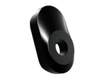 Black Trek Madone front derailleur washer, curved replacement component for bike components, designed for smooth shifting.
