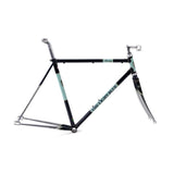 Light Blue Sport Trinity Track Frameset in light blue, Reynolds 531 steel, classic design for sports and racing cycling.