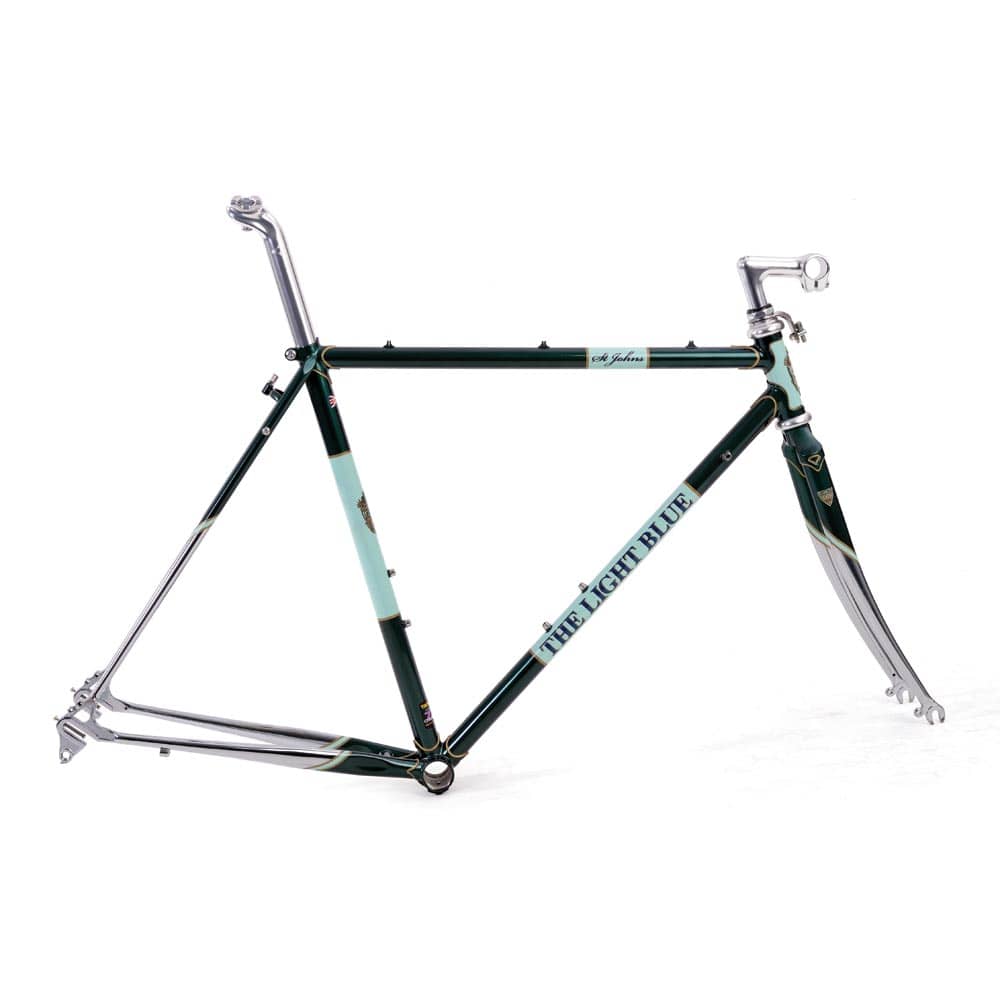 Light Blue St John Road Frameset for classic and touring cycling with 700x29c tire compatibility, shown in light blue.