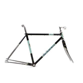 Light Blue Sport Trinity track frameset in light blue, featuring Reynolds 531 steel tubing and a classic design for cycling components.
