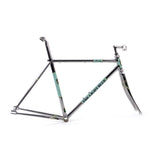 Light Blue Sport Trinity track frameset with Reynolds 531 steel tubing, featuring a classic light blue sport design.