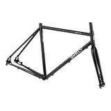Surly Preamble black road and gravel frameset with disc brake mounts, shown from side view highlighting frame details.