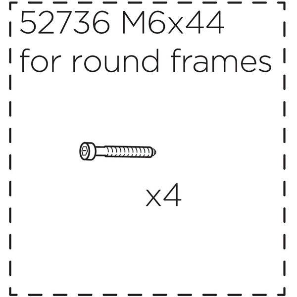 Thule RideAlong fitting screws, short 44mm, for secure mounting of child bike seats, shown in image.