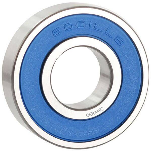M Part Ceramic Bearing 6001 LLB for bicycle wheels, showing the low-friction, durable ceramic bearing with 12x28x8 dimensions.