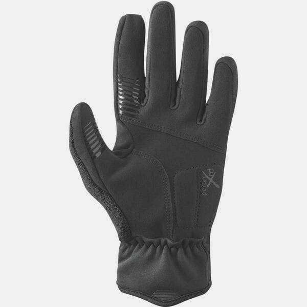 Shimano Unisex WINDSTOPPER® insulated gloves with touchscreen fingertips and reflective safety features for cold weather cycling.