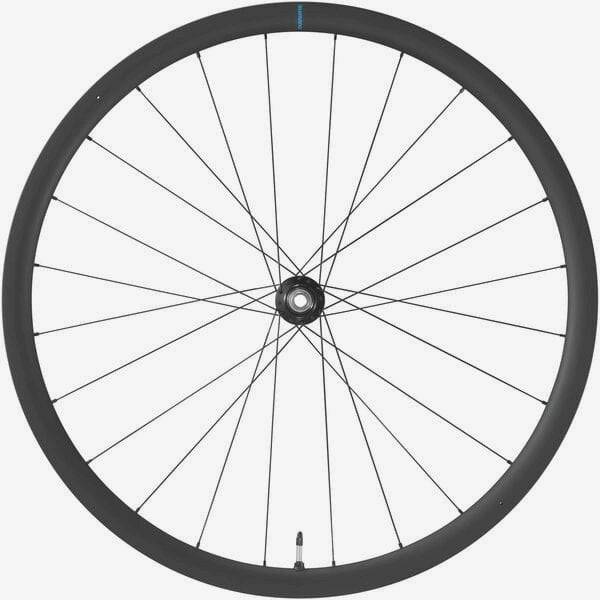 Shimano GRX WH-RX880 700C front wheel with 12x100mm E-Thru axle and center lock disc brake compatibility.
