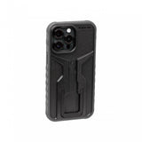 Black Topeak RideCase for iPhone 14 Pro Max, shockproof bike mount case with secure attachment and protective features.