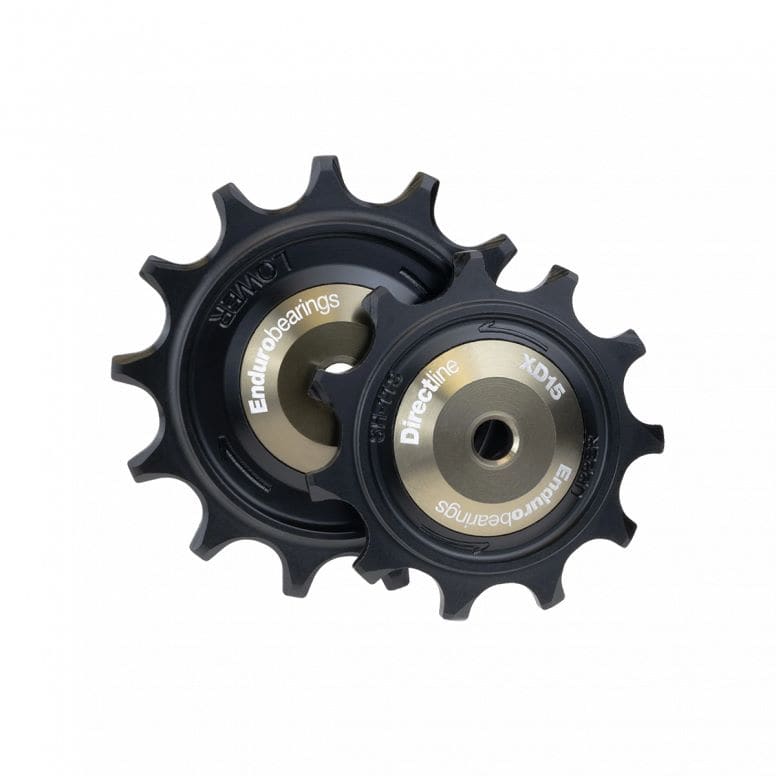 Enduro Bearings XD15 Direct Line Pulley Wheels for Shimano GRX 11sp Black/Gold Shimano GRX 11sp rear mechs | Swinnerton Cycles