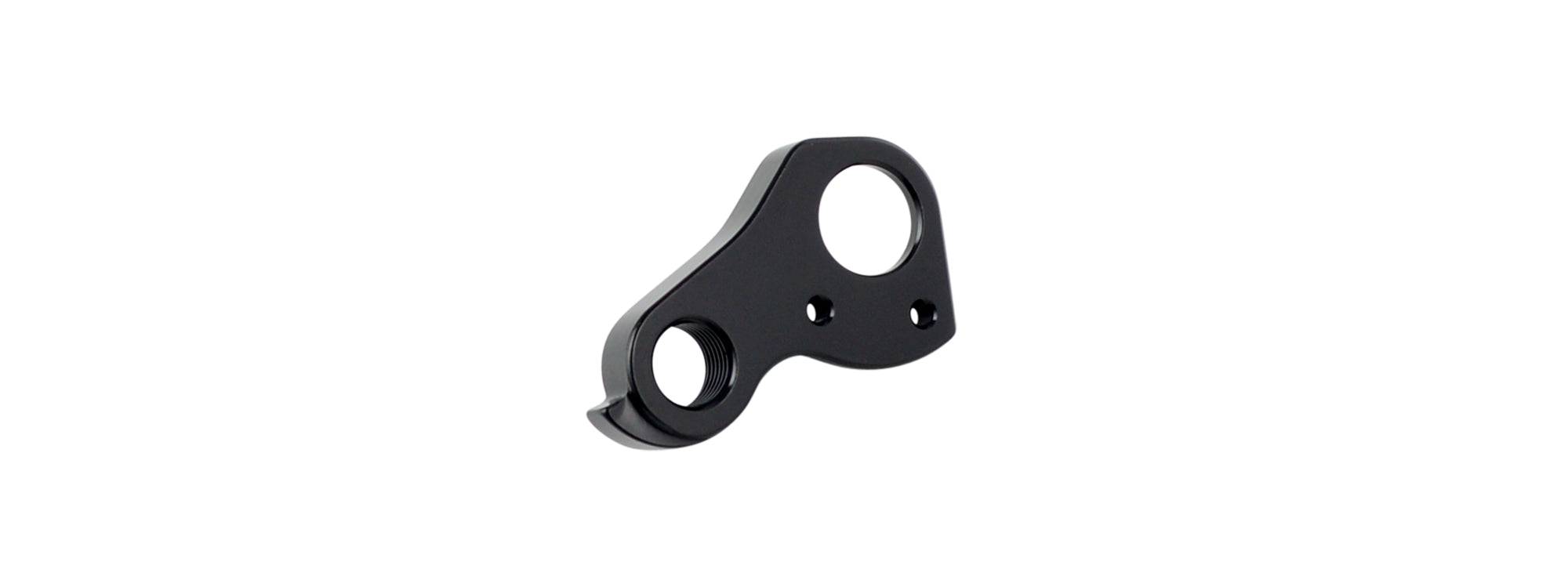 Trek Electra rear disc derailleur hanger in black with 142x12mm thru-axle compatibility, bicycle component for rear wheel mounting.