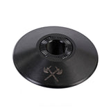 Demolition BMX front hub guard, durable BMX component for hub protection and spares, shown in close-up on the bike.