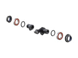 Trek full-suspension ABP Convert dropout kit in grey with rear thru axle, bicycle component for bike suspension systems.
