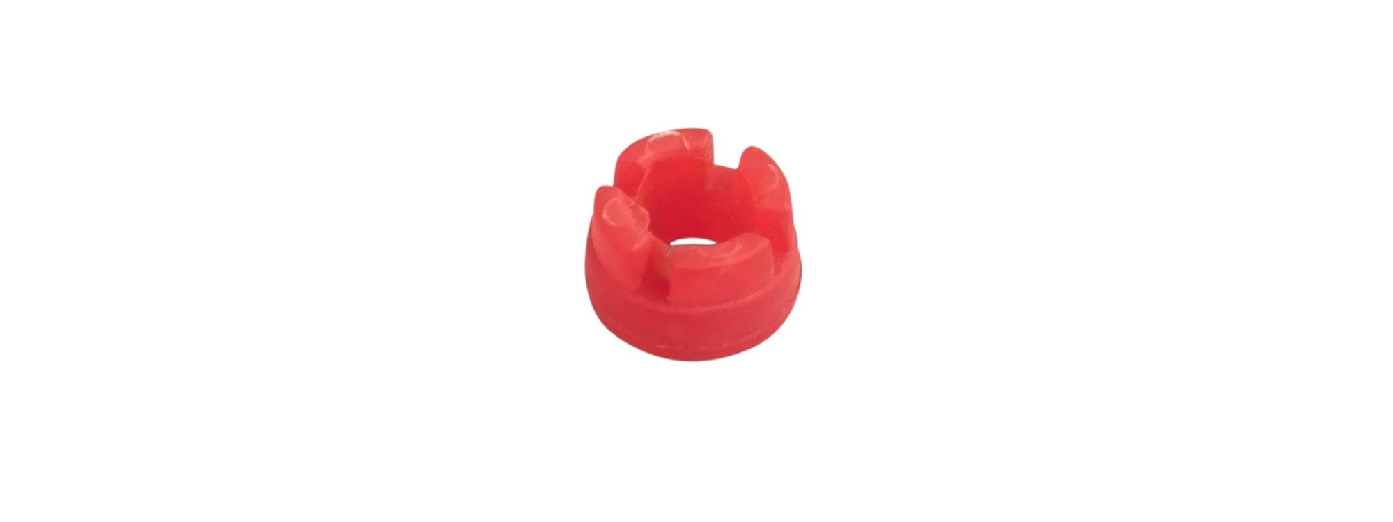 Trek ABP Convert Pivot Nylock End Nut Hanger for full-suspension bike components, shown in close-up with metal finish and threading