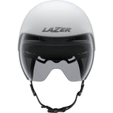 Lazer Volante KinetiCore aerodynamic cycling helmet with adjustable fit and panoramic lens, shown from side view.