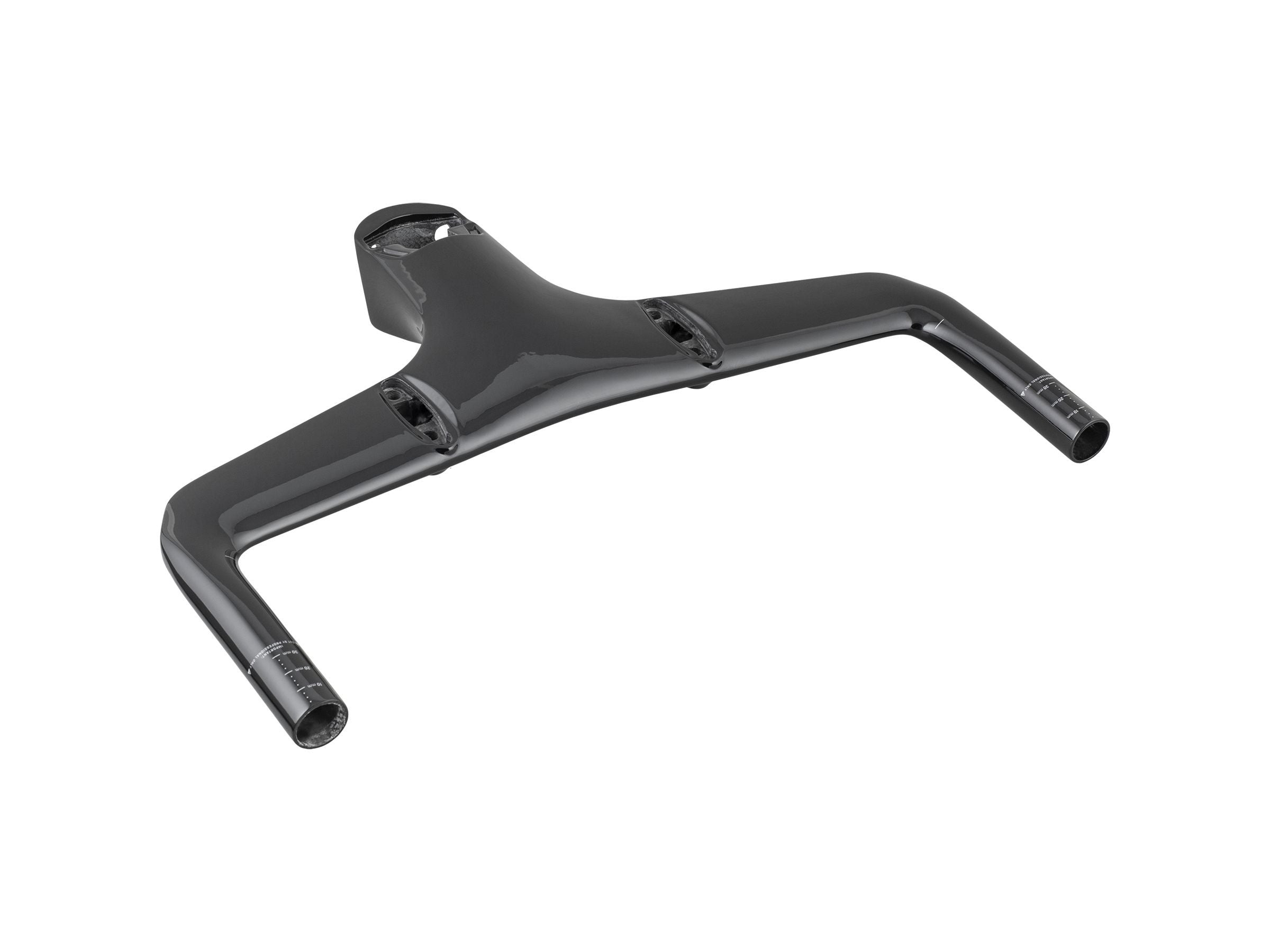 Trek 2022 Speed Concept TT basebar in glossy black, 380mm low-rise aerodynamic handlebar for time trial bikes.
