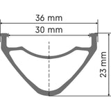 Silver DT Swiss FR 571 SBWT 27.5-inch disc-specific rim with 32 holes and Presta valve for mountain bike components.