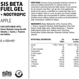 Science In Sport Beta Fuel energy gel box with six endurance gels, featuring nootropics for mental focus and physical stamina.