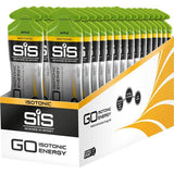 Science In Sport GO Isotonic Energy Gel packet, fast carb fuel accessory for endurance athletes, with a sleek design and vibrant branding.