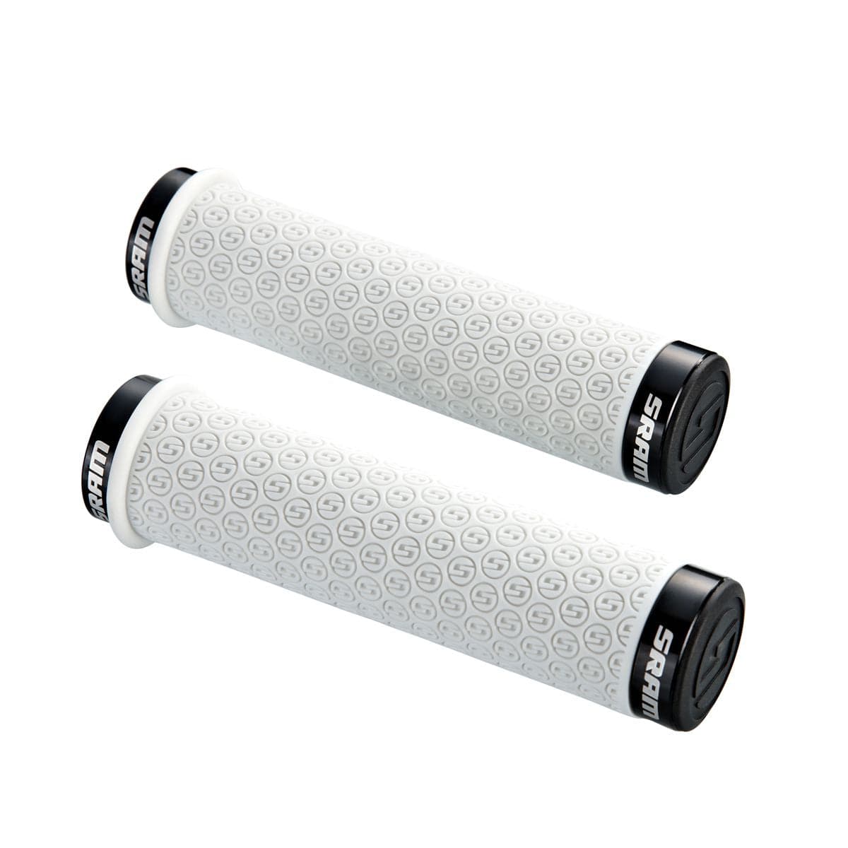 SRAM DH Silicone Locking Grips White with Double Clamps & End Plugs: | Swinnerton Cycles