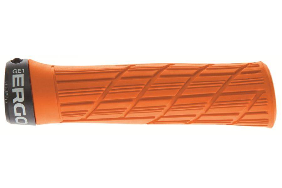 Ergon GE1 Evo bike grips featuring ergonomic fit and durable rubber compound for comfortable cycling.