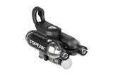 Topeak Ninja Master+ CO2 inflator with 2x 16g cartridges, compatible with Presta and Schrader bike valves, shown with attached cartridges.