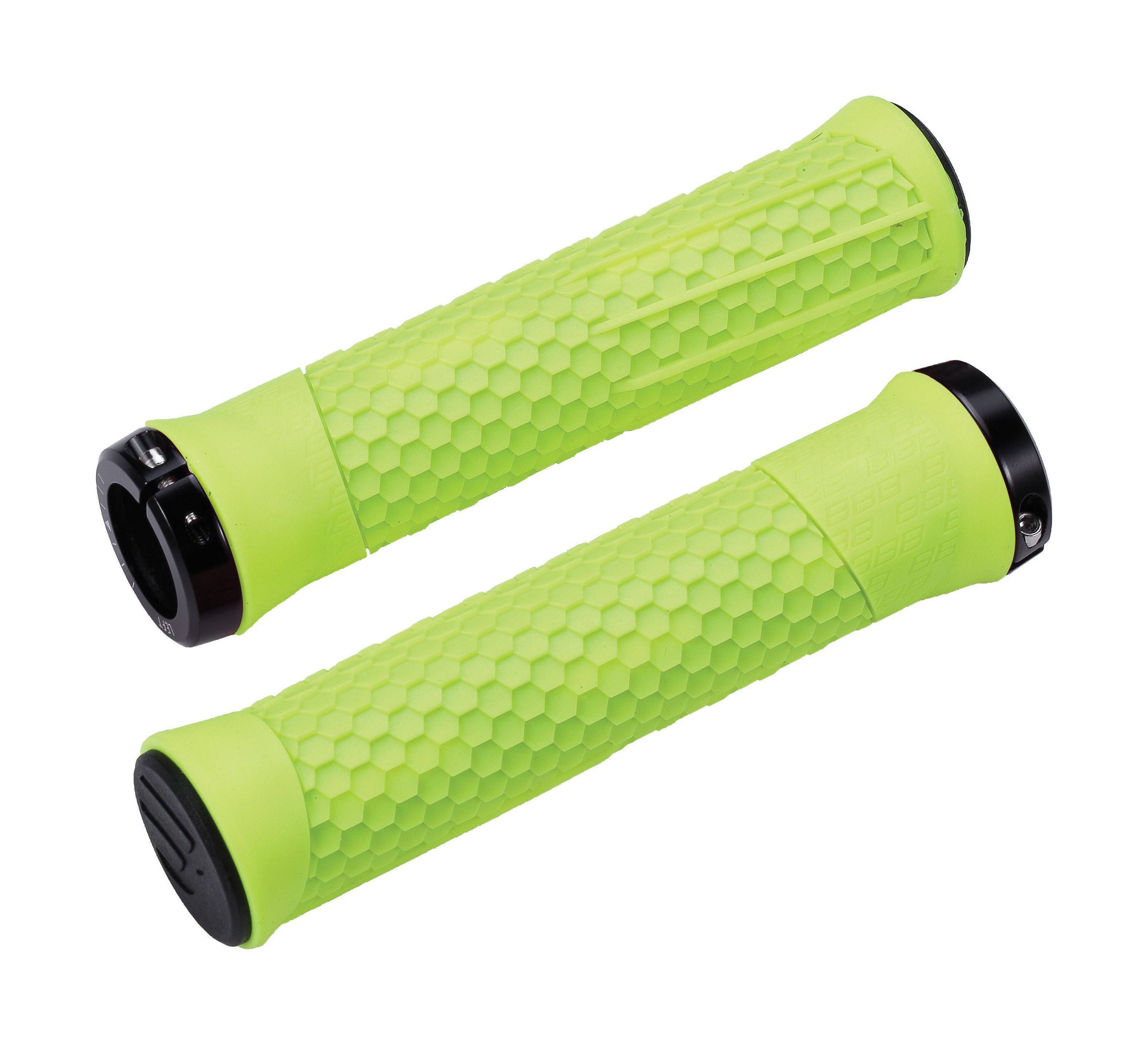 BBB Python Grips BHG-95 mountain bike handlebar grips with lockring, slip-resistant rubber for secure mountain biking grip.