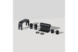 Delta Thru-Axle Hitch Pro black accessory with roof rack adapter for 12mm and 15mm axles, compatible with Delta bike racks