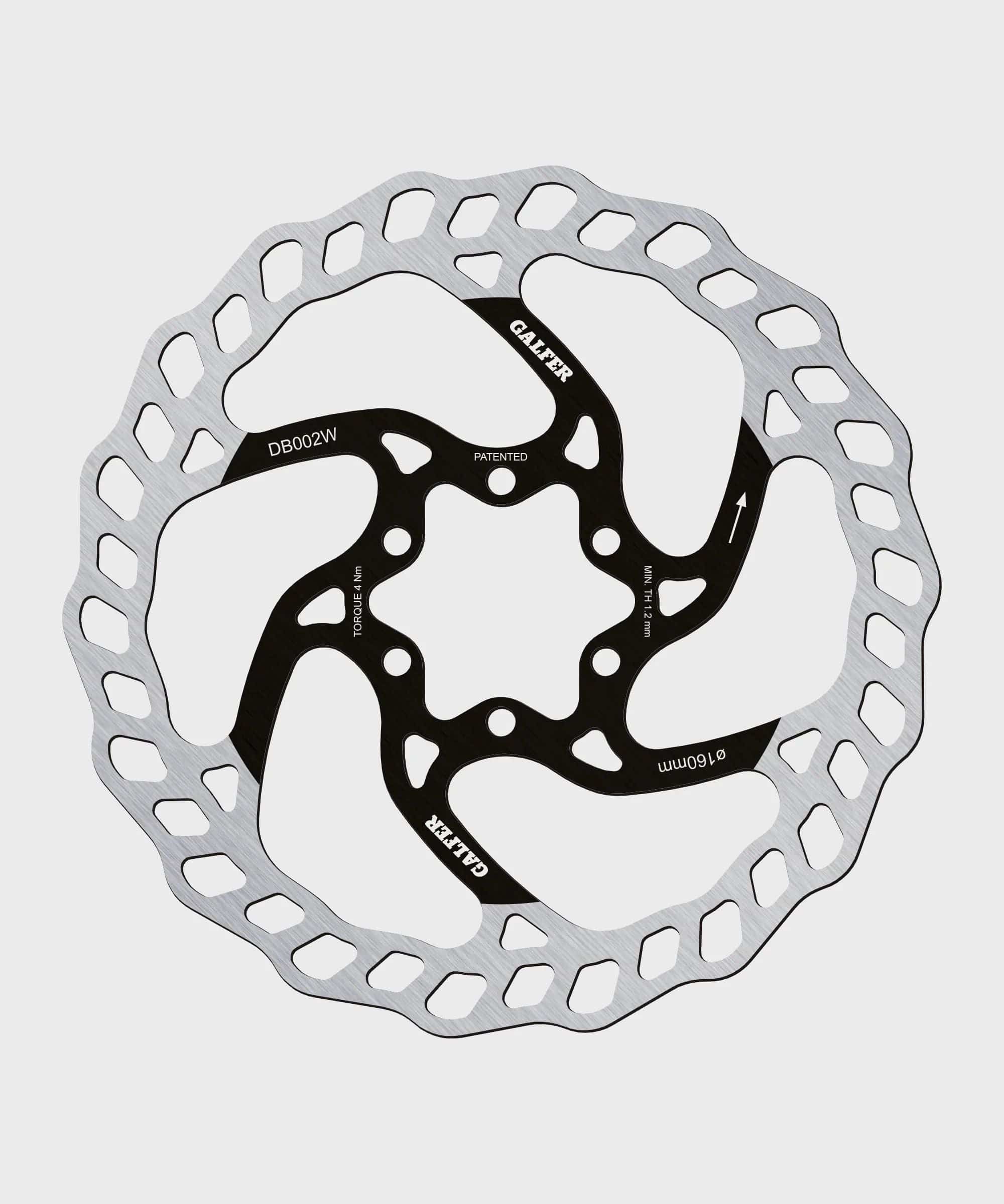 Galfer Wave 6-Bolt disc rotor for high performance MTB bike braking systems, showcasing its durable steel construction.
