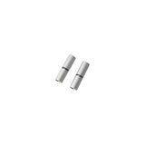 Jagwire 5mm silver brake housing connectors, double-ended, for bike brake cables, shown in a 10-pack for bicycle components.