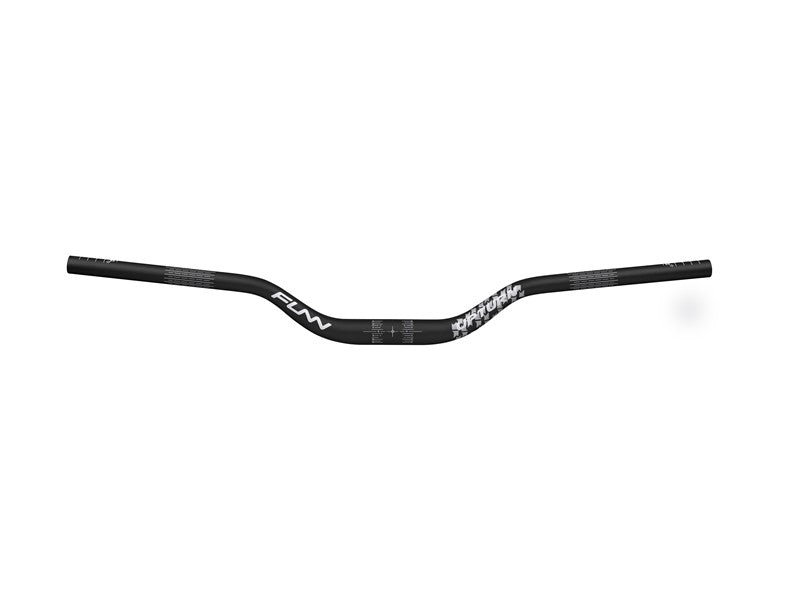 Funn Upturn MTB handlebar in blast black, 785mm wide, 31.8mm diameter, 75mm rise, mountain bike component