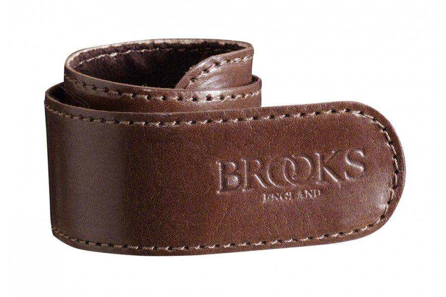 Brooks Safety Leather Trouser Strap with spring-loaded snap for bike chain protection, accessory for cycling safety and gear.