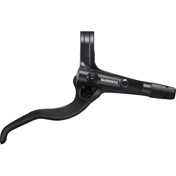 Shimano Acera BL-MT401 right-hand hydraulic brake lever in black with adjustable reach, mounted on bicycle handlebar.
