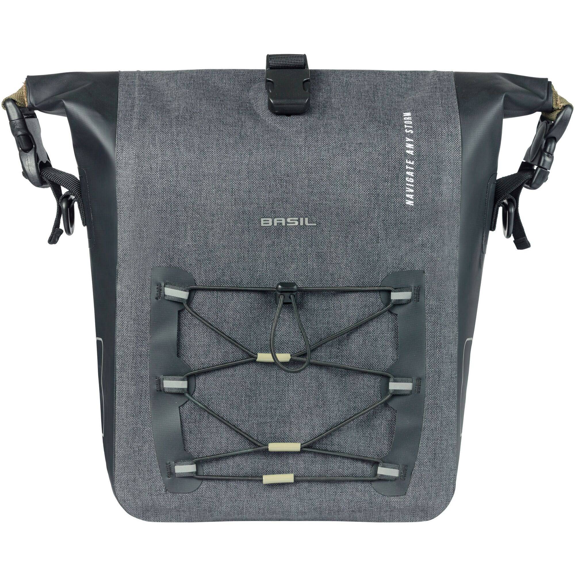 Basil Panniers & Bags - Navigator Storm M single pannier bag 12-15L black | Swinnerton Cycles