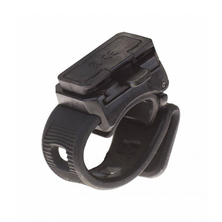 Moon Sport RB-25 handlebar bracket with adjustable rubber strap for mounting front lights on bike handlebars.