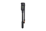 Topeak Pocket Shock digital shock pump with Pressure-Rite connector, black, showing the compact pump with digital pressure display.