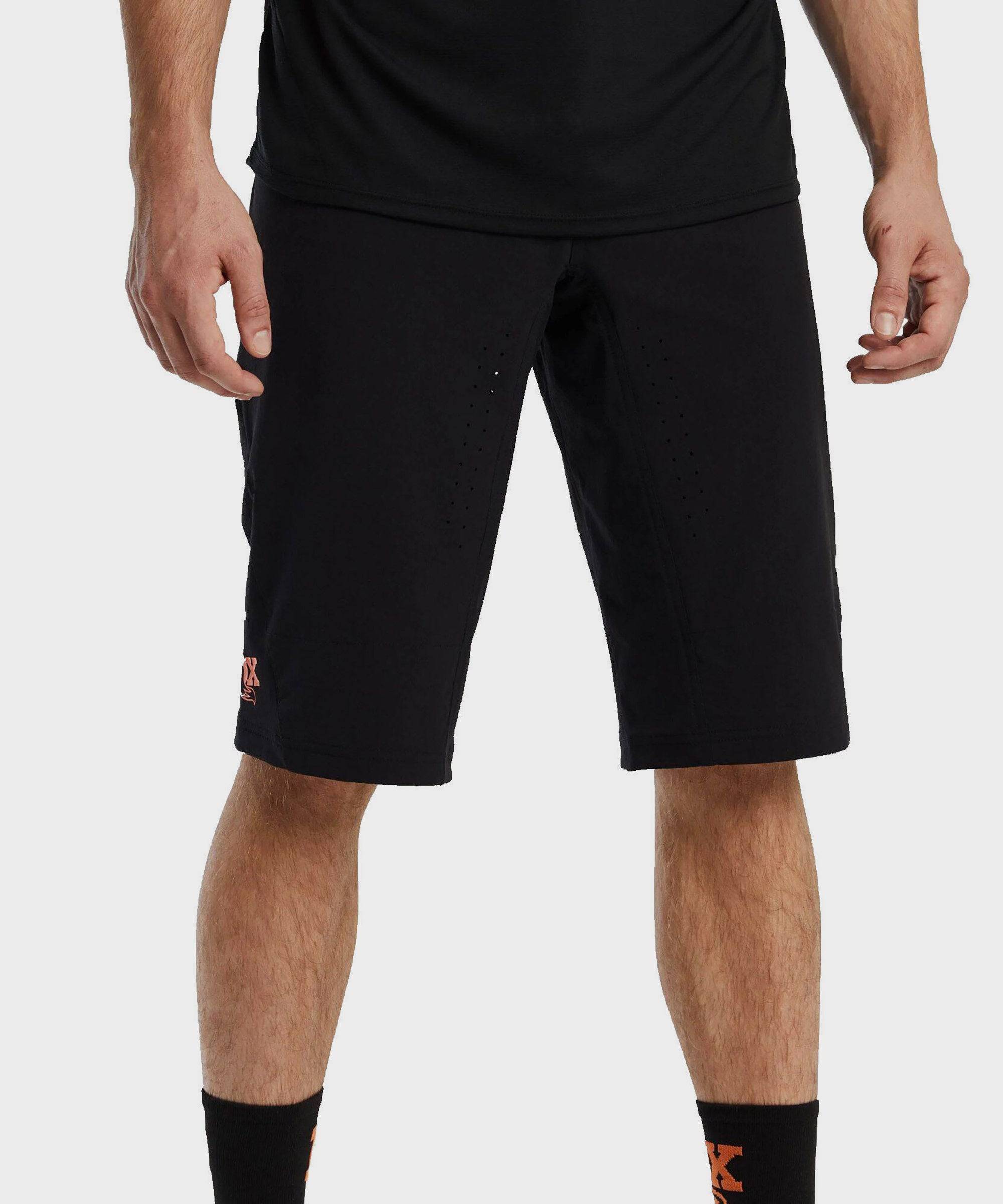 Fox Hightail Enduro Shorts with venting, adjustable waistband, and zipper pockets for durable mountain biking clothing.