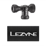 Lezyne Control Drive CO2 inflator pump in black, compact bike accessory without cartridge, designed for quick inflation.