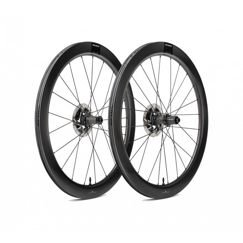 Scope Cycling S5 Disc Carbon Road Wheelset with tubeless tires, aerodynamic design, and durable construction for high-performance cycling.